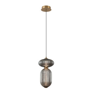 11W LED pakabinamas šviestuvas NICO, žalvario/juodos/dūmų sp., 3000K