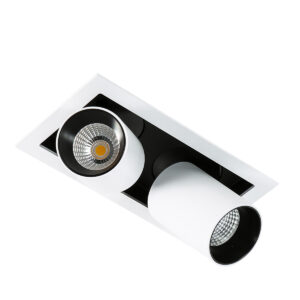 12W LED įleidžiamo montavimo šviestuvas MERCANTA DOUBLE, baltos/juodos sp., 4000K