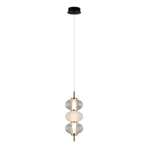 12W LED pakabinamas šviestuvas TESTA, juodos/baltos sp./skaidrus, 3000K