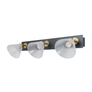 12W LED paviršinis šviestuvas ORELLA, juodos/aukso sp./skaidrus, 3000K