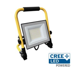 50W LED prožektorius su stovu, juodos/geltonos sp., 4000K, CREE LED chip