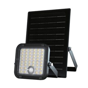 30W LED prožektorius su saulės baterija ir judesio davikliu, juodas, 4000/6000K