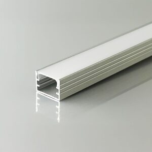 LED paviršinis profilis su dangteliu, sidabro sp., 2000x14.8x10mm