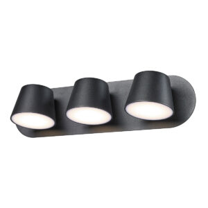 18W LED sieninis šviestuvas KUOLA, juodas, 3000K