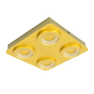 20W LED lubinis šviestuvas AURORE, žalvario sp./skaidrus, 3000K