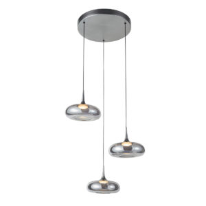21W LED pakabinamas šviestuvas TENELE, sidabro/dūmų sp., 3000K, dimeriuojamas