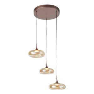 21W LED pakabinamas šviestuvas TENELE, vario/gintaro sp., 3000K, dimeriuojamas