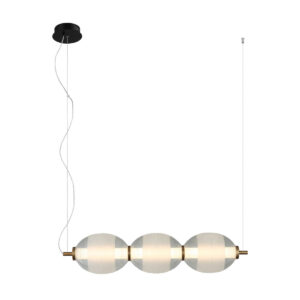 22W LED pakabinamas šviestuvas RINOT, juodos/baltos sp./skaidrus, 3000K