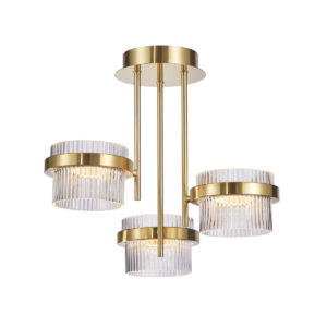 24W LED lubinis šviestuvas TIARA, aukso sp./skaidrus, 3000K