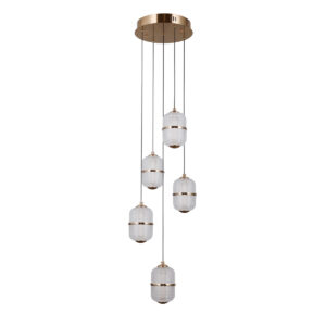 28W LED pakabinamas šviestuvas ALANI, aukso sp./skaidrus, 3000K
