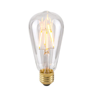 4W LED lemputė, ST64, E27, skaidri, 2200K, dimeriuojama