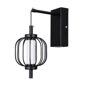 4W LED sieninis šviestuvas PEDRO, juodas, 3000K