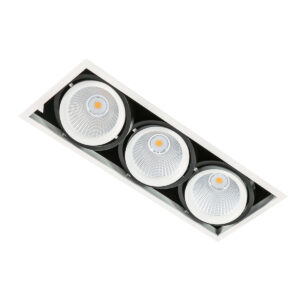 54W LED įleidžiamas šviestuvas VERTICO TRIPLE, baltos/juodos sp., 3000K