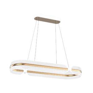 56W LED pakabinamas šviestuvas SOPLA, aukso/baltos sp., 3000K, dimeriuojamas