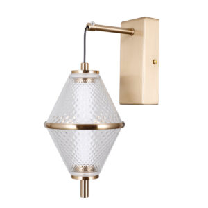 5W LED sieninis šviestuvas FUENTE, aukso sp./skaidrus, 3000K