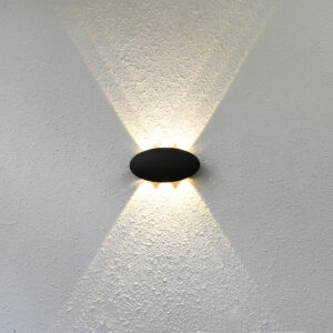 6W LED sieninis fasado šviestuvas PONTAS, juodas, 3000K, IP54