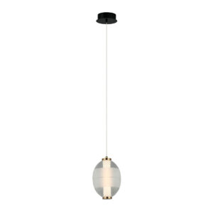 8W LED pakabinamas šviestuvas RINOT, juodos/baltos sp./skaidrus, 3000K