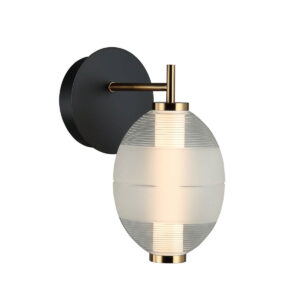 8W LED sieninis šviestuvas RINOT, juodos/baltos sp./skaidrus, 3000K