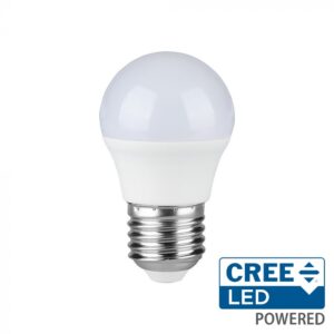 6,5W LED lemputė, E27, G45, 6500K, 180°, CREE LED chip