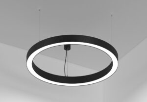 136,2W LED pakabinamas šviestuvas ARC 60 HO, juodas, 3000K, DALI