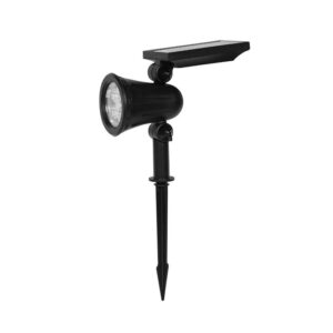 1,54W LED įsmeigiamas šviestuvas su saulės baterija, juodas, 3000K, IP54