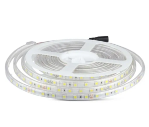 10W/m LED juosta, 60 LED/m, 3000K, IP65, 5 metrų ritė