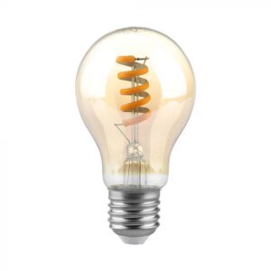 4W LED filamentinė lemputė, E27, A60, gintaro sp., 1800K