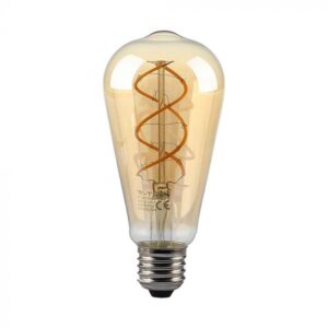 4,8W LED filamentinė lemputė, ST64, E27, gintaro sp., 1800K