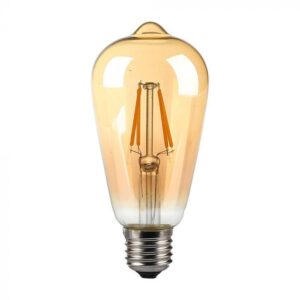 4W LED filamentinė lemputė, E27, ST64, gintaro sp., 2200K