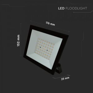 50W LED prožektorius, juodas, 3000K
