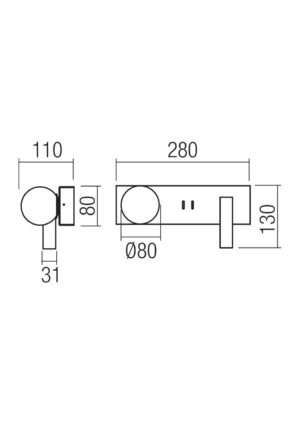 5W + 3W LED sieninis šviestuvas NORMA, baltas, 3000K, 01-4660