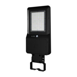 40W LED gatvės šviestuvas su saulės baterija ir judesio davikliu, juodas, 3000/4000/6000K, 140°x70°