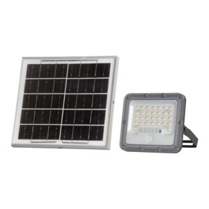 10W LED prožektorius su saulės baterija ir judesio davikliu, pilkas, 6000K