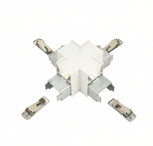 13,5-40W LED linijinio šviestuvo LARQUES X formos sujungimas, baltas, 3000/3500/4000K