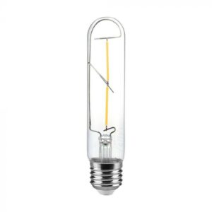 2W LED filamentinė lemputė, E27, T30, skaidri, 3000K